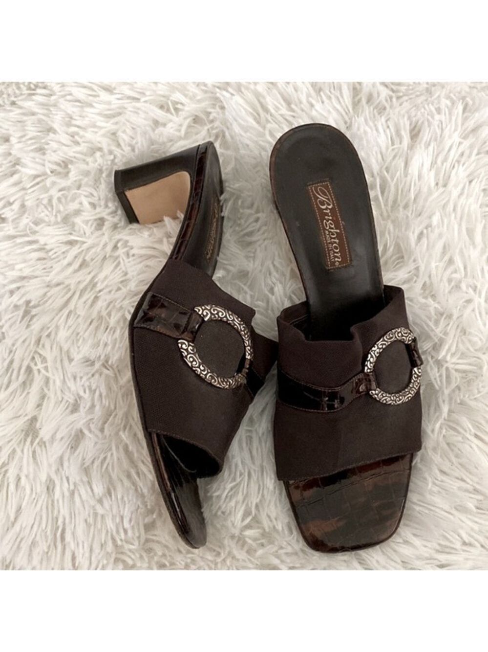 Brighton Y2K crocodile slip on heels - Picture 3 of 7